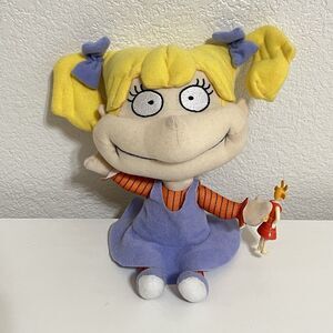 Vintage Mattel Viacom Rugrats Angelica Plush Doll Toy Holding Cynthia Doll 1998